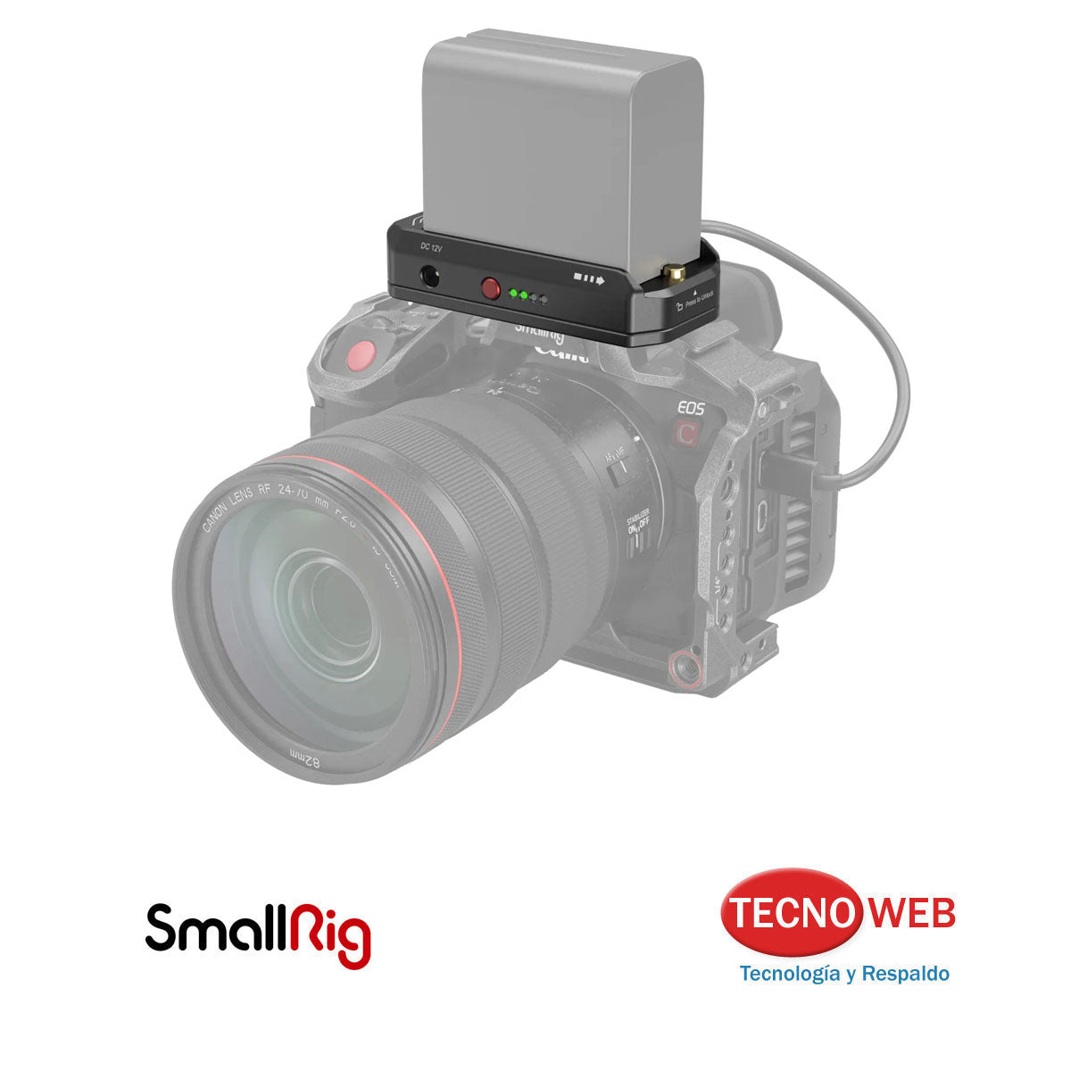 Plato Adaptador De Baterías Sony NP-F con Salida Dual 7.4 V-12 V + USB‑C SmallRig 3168B