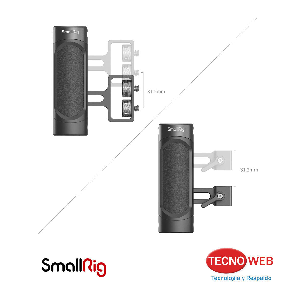 Mini Mango Lateral con Adaptadores y zapata fria SmallRig 4816