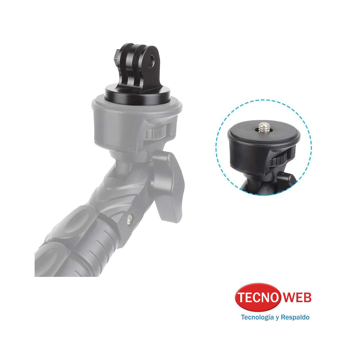 Adaptador De Aluminio Para Trípode Con Agarre Compatible Con Cámara GoPro