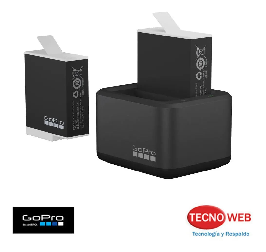 Cargador Doble + 2 Baterías Originales Enduro GoPro Hero 10, 11 y 12
