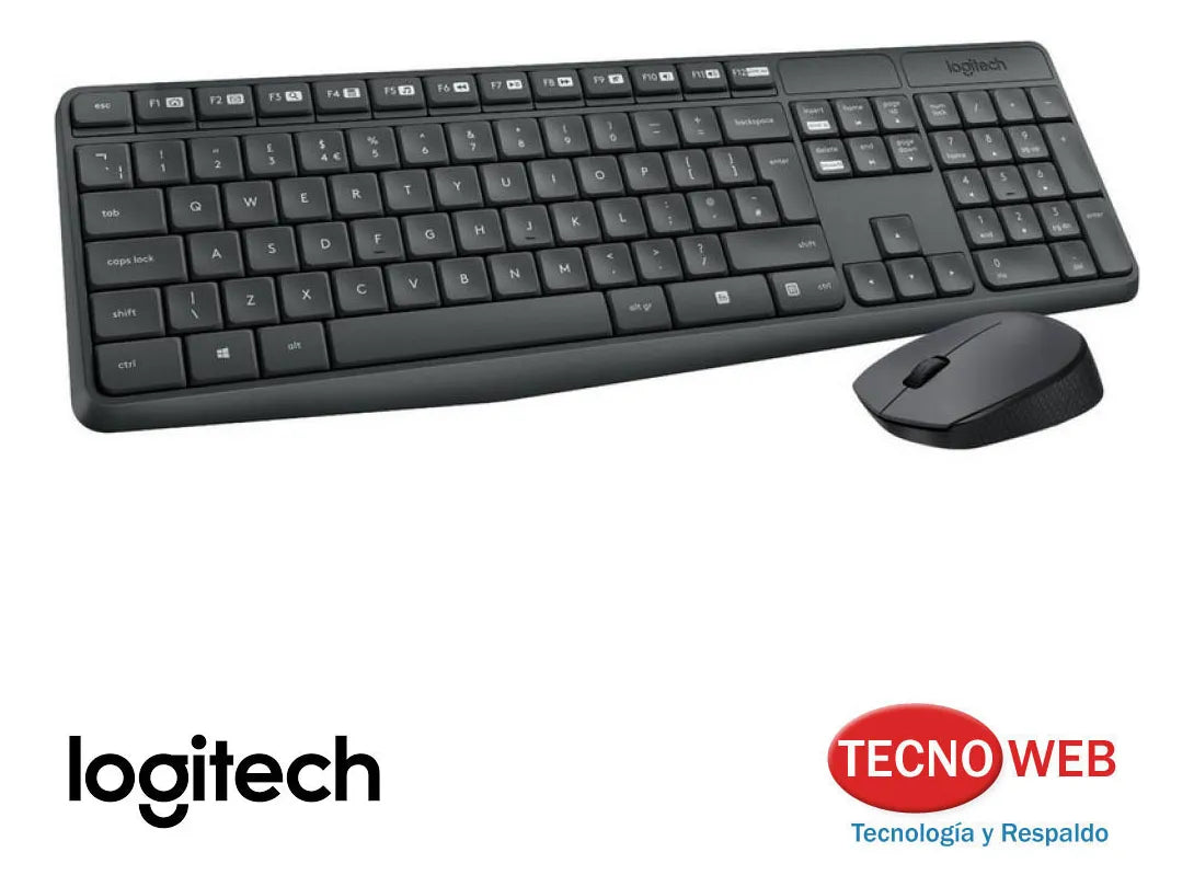 Combo Teclado y Mouse Inalámbrico Logitech Mk235 Español Negro