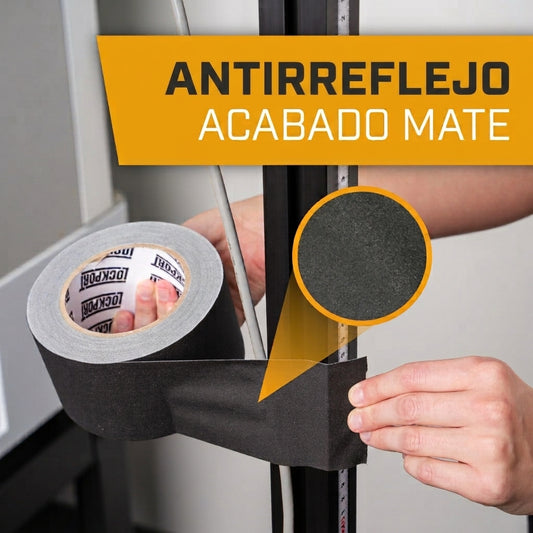 Cinta Gaffer Negra Resistente Impermeable 48 mm Ancho x 27,5 Mts Largo