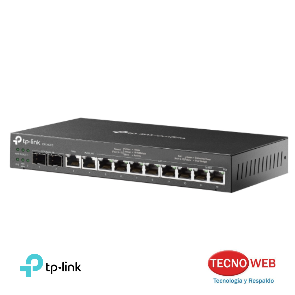 Router VPN Gigabit 3 en 1 - TP-Link Omada ER7212PC de 12 Puertos
