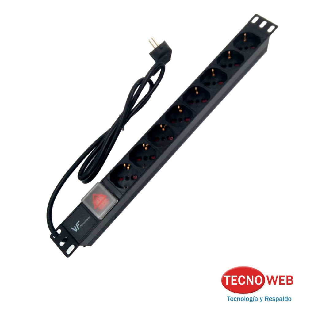 Zapatilla Rackeable de 8 Tomas Schuko / 3 en Linea 1.50mts VF