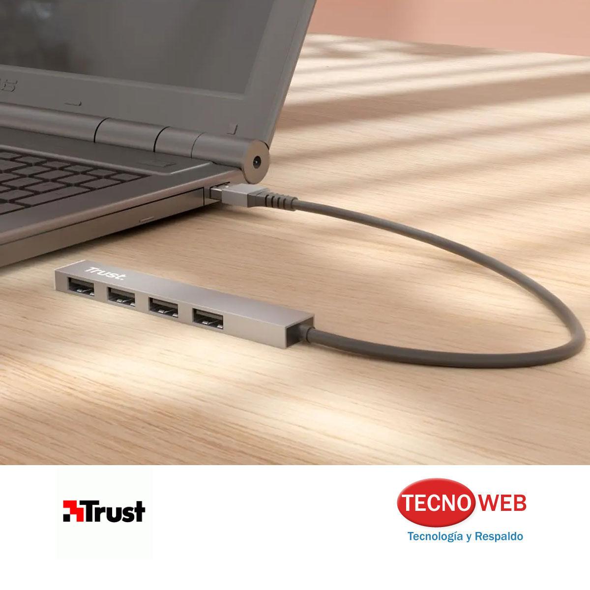 Adaptador Hub Usb De 4 Puertos Usb 2.0 Trust Halyx Mini