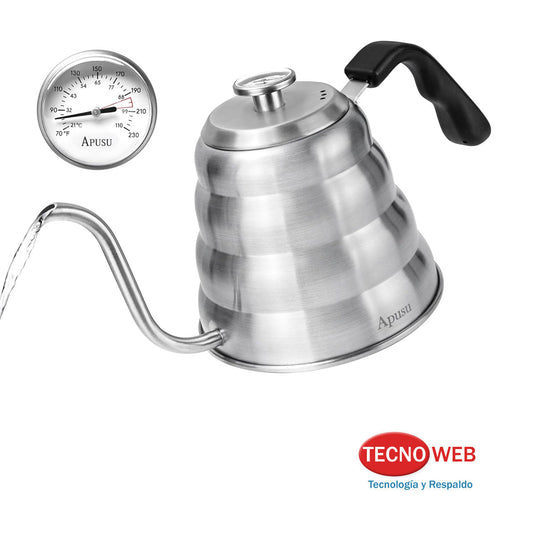 Caldera Pava Cuello de Ganso con Termómetro Barista Café 1.2 L - GRIS