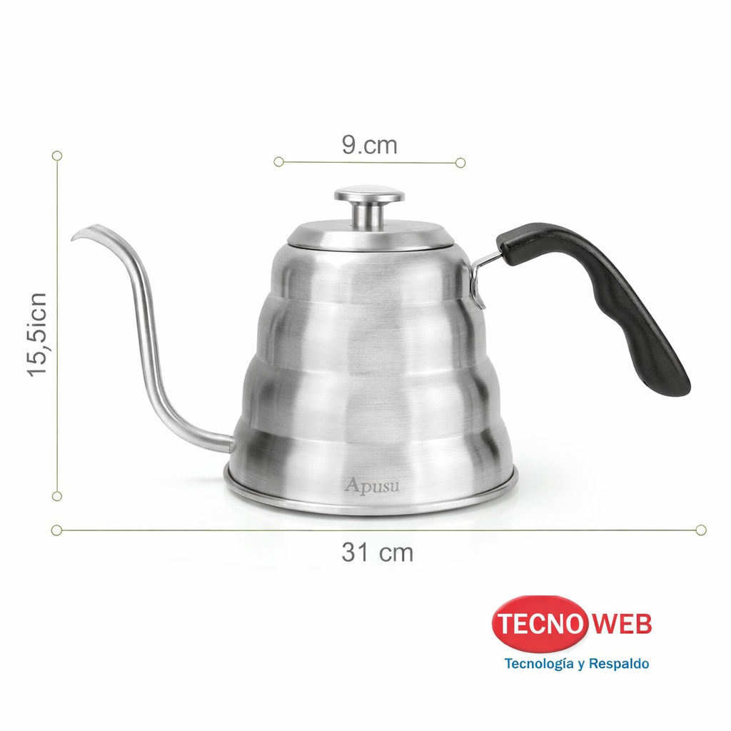 Caldera Pava Cuello de Ganso con Termómetro Barista Café 1.2 L - GRIS