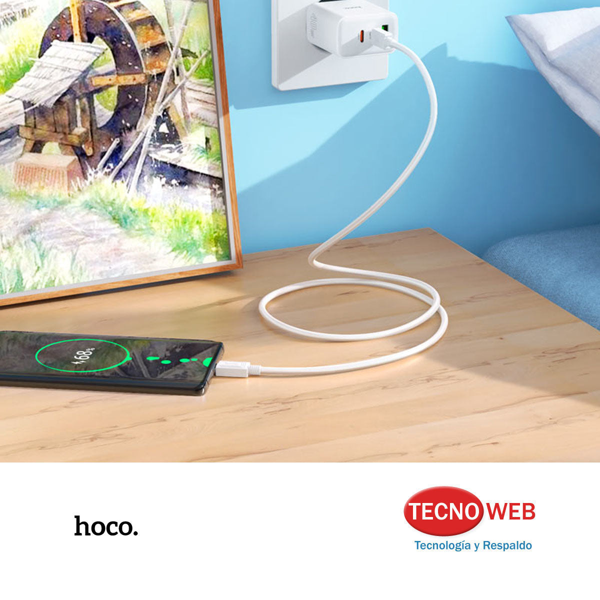 Cargador De Pared USB-C Y USB 40w Hoco C126A