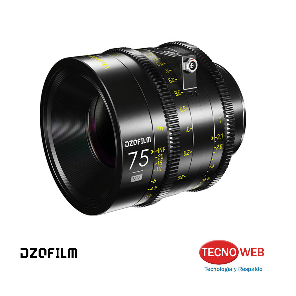 Lente de cine 75 mm T2.1 Dzofilm Vespid Cyber Montura PL y EF