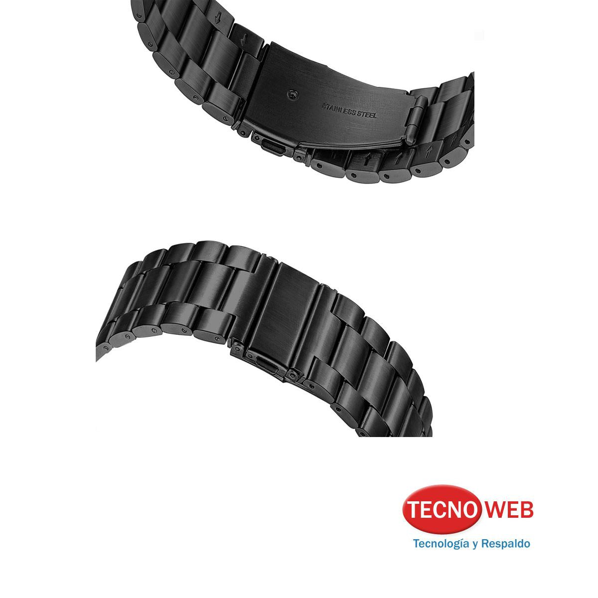 Malla Metálica Negra Para Reloj Garmin Fenix 5 6 Y 935