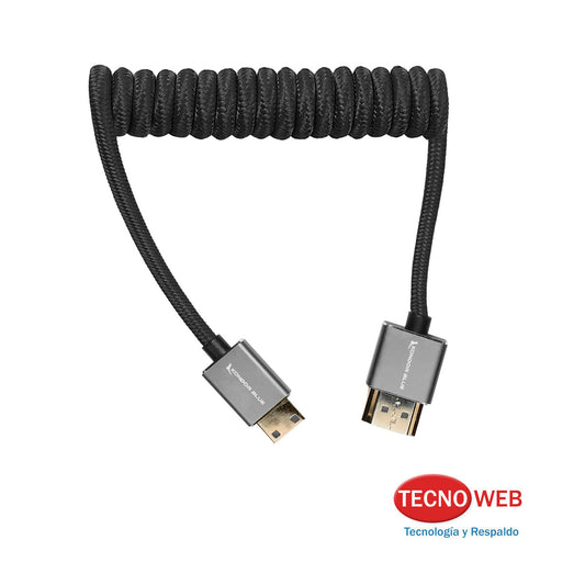 Cable Mini HDMI a HDMI Rulo de 30 A 60 Cm 4k Kondor Blue