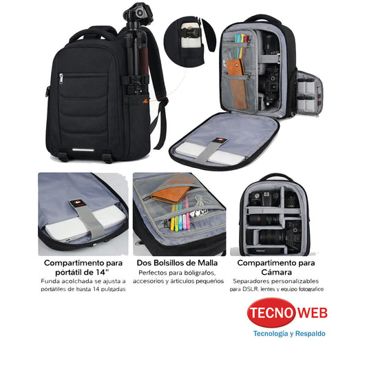 Mochila para Cámaras y Lentes Impermeable Sdysm 14"