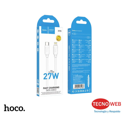 Cable USB - C a Lightning de carga rápida 1mt Hoco X115