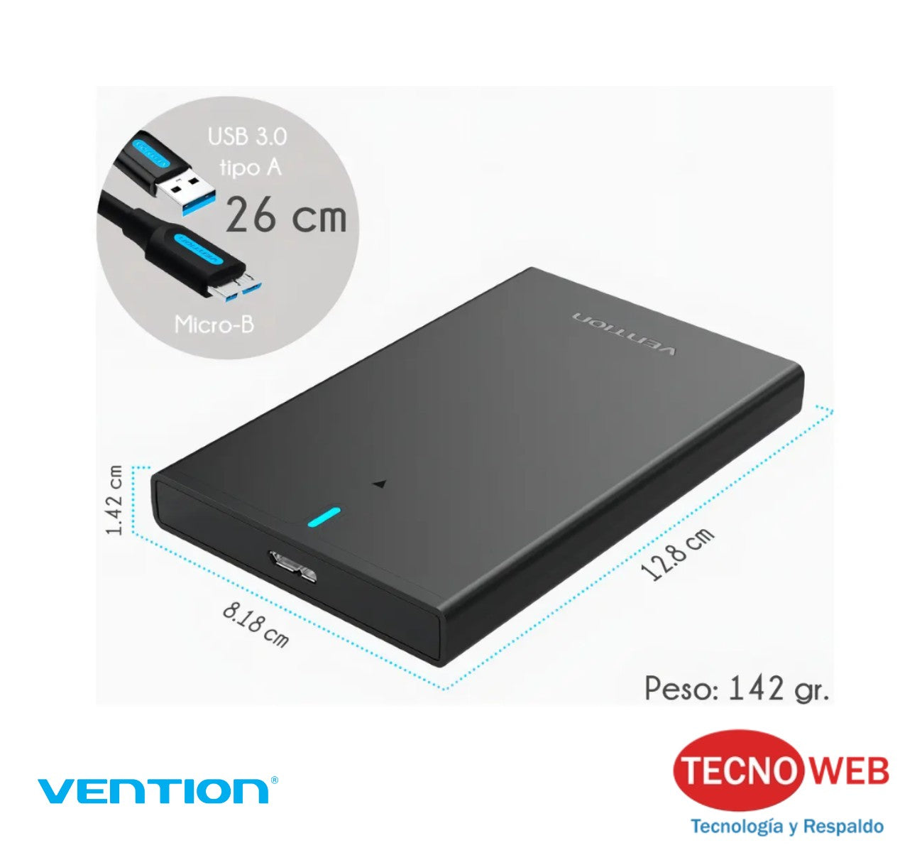 Gabinete para Disco Duro SATA 2.5" USB 3.0
