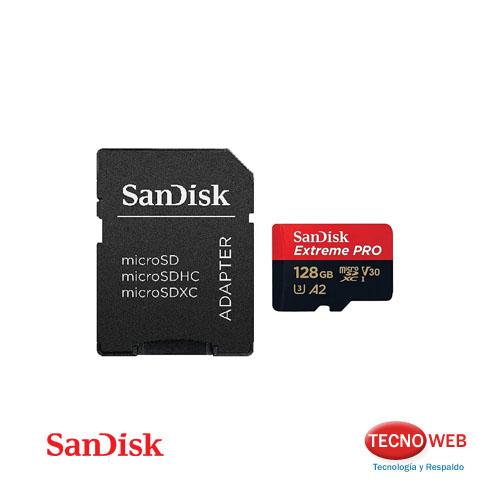 Tarjeta de Memoria de 128 Gb para GoPro Micro SD Sandisk Extreme Pro 128 GB