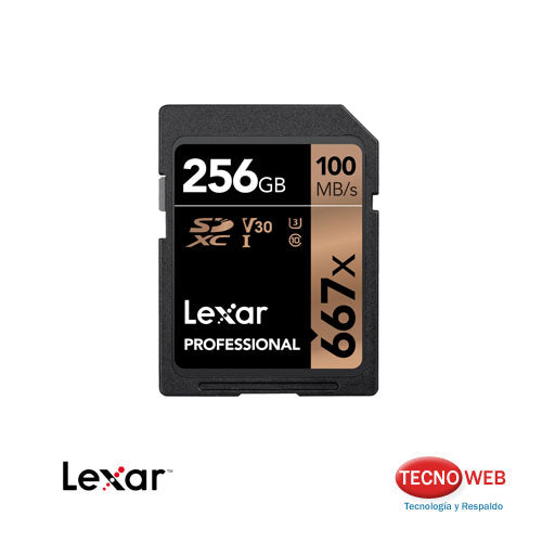 Memoria SD XC Lexar Professional 256 GB Clase 10 667x