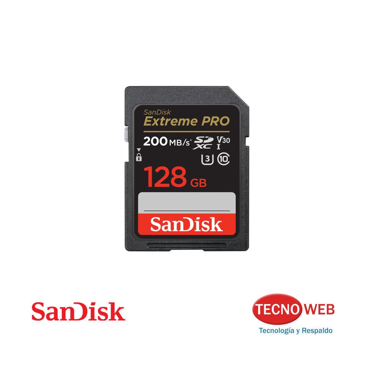 Tarjeta Memoria SD XC De 128 Gb Sandisk Extreme Pro 200 Mbs