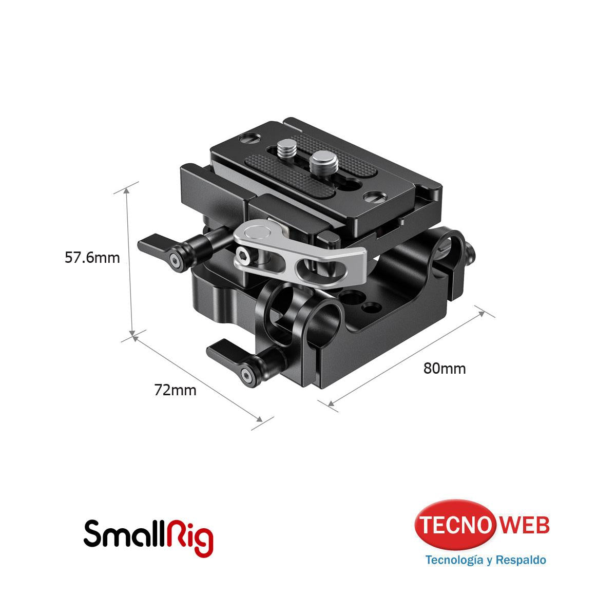 Placa Base para Barras Rod Riel Universal 15 mm SmallRig 2092B