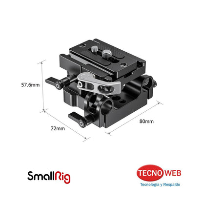 Placa Base para Barras Rod Riel Universal 15 mm SmallRig 2092B