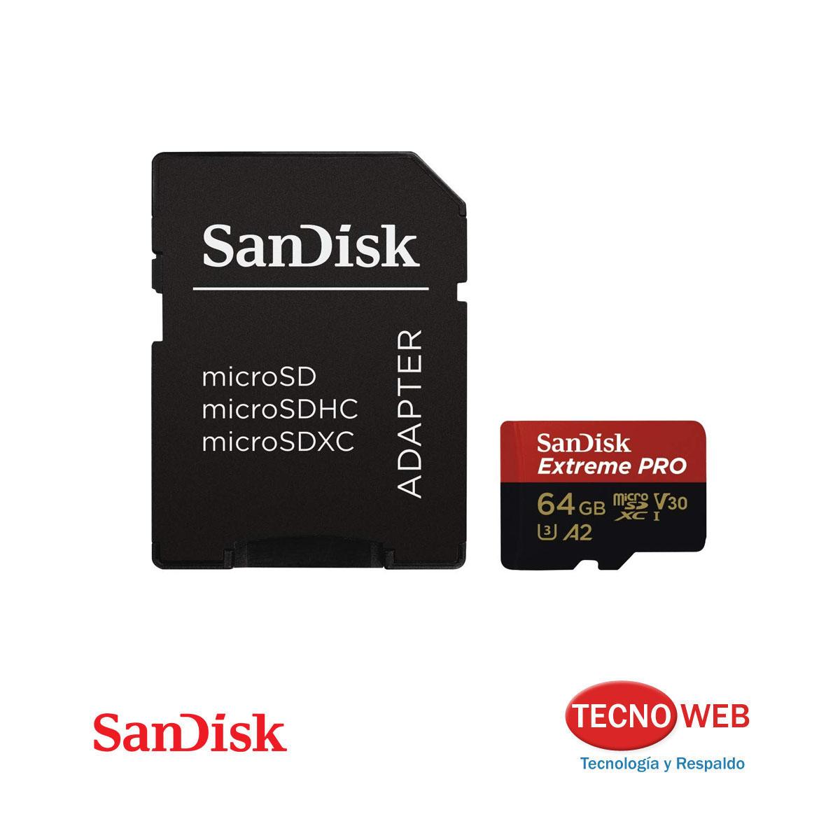 Tarjeta de Memoria de 64 GB para GoPro Micro SD Sandisk Extreme Pro Clase 10