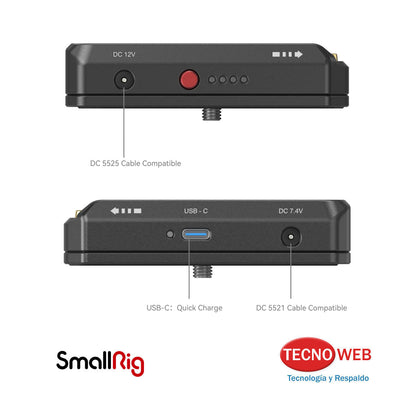 Plato Adaptador De Baterías Sony NP-F con Salida Dual 7.4 V-12 V + USB‑C SmallRig 3168B