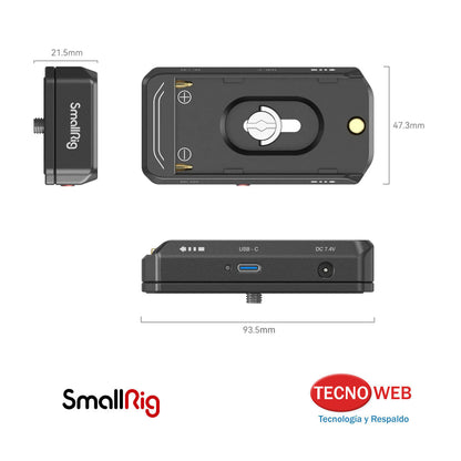 Plato Adaptador De Baterías Sony NP-F con Salida Dual 7.4 V-12 V + USB‑C SmallRig 3168B