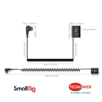Cable D-Tap de Alimentación Batería Ficticia Sony NP-FZ100 SmallRig 4253B para VMount