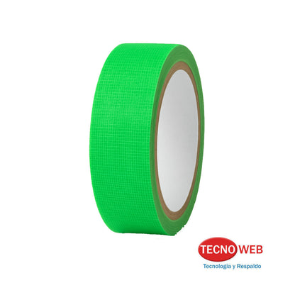 Cinta Gaffer  Multiuso Resistente Fluorescente Verde 2.5 Cm Ancho x 18 Mts Largo