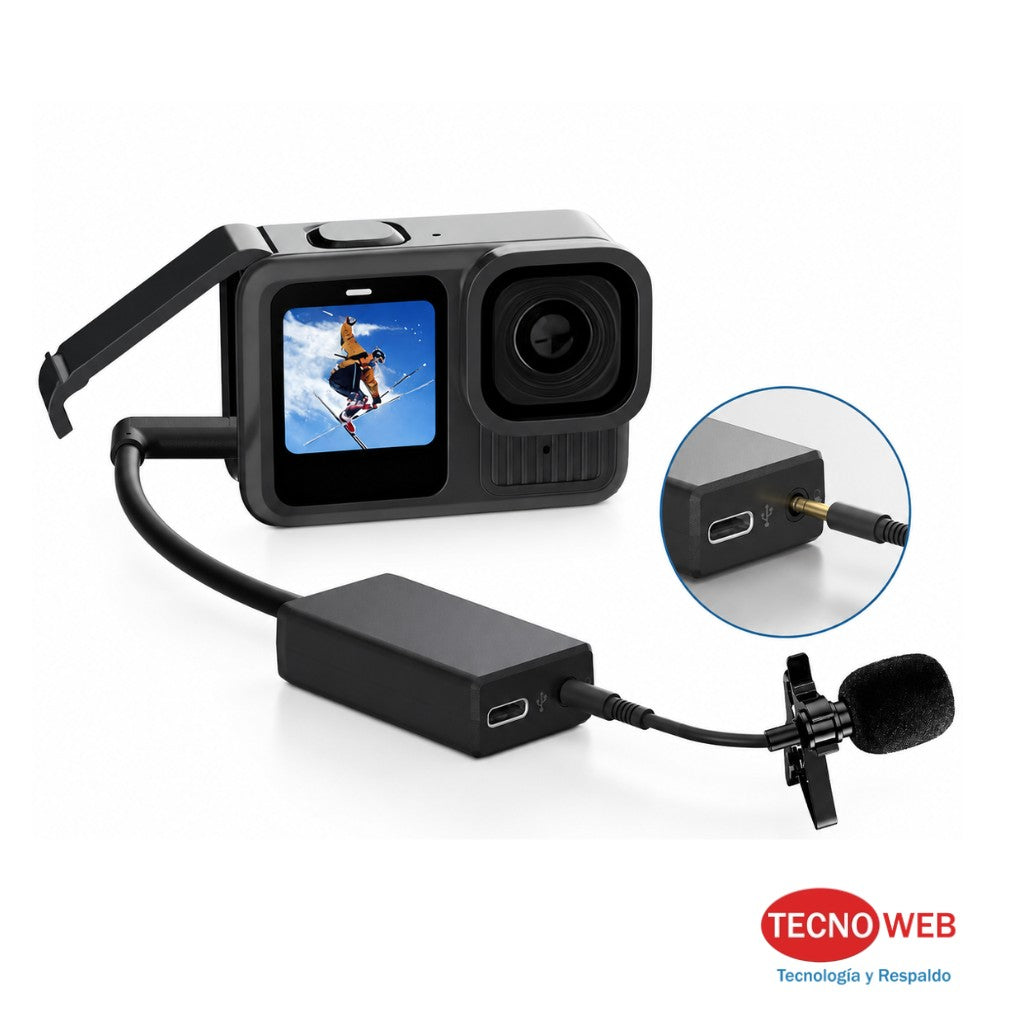 adaptador usb-c a 3.5mm gopro