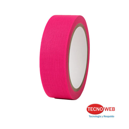 Cinta Gaffer Multiuso Resistente  Fluorescente Fucsia 2.5 Cm Ancho x 18 Mts Largo
