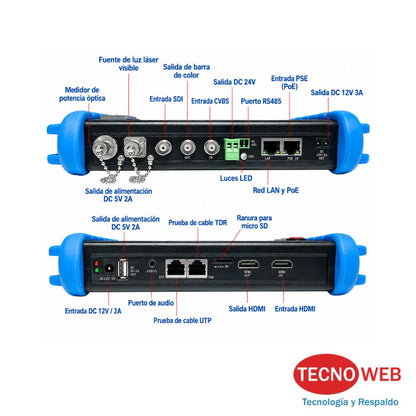 Tester Digital Camaras y Redes  7'' IPS  con Multímetro IPCXS-ACHT-MNORTV