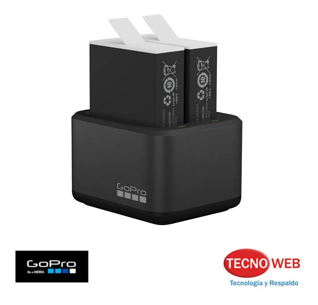 Cargador Doble + 2 Baterías Originales Enduro GoPro Hero 10, 11 y 12