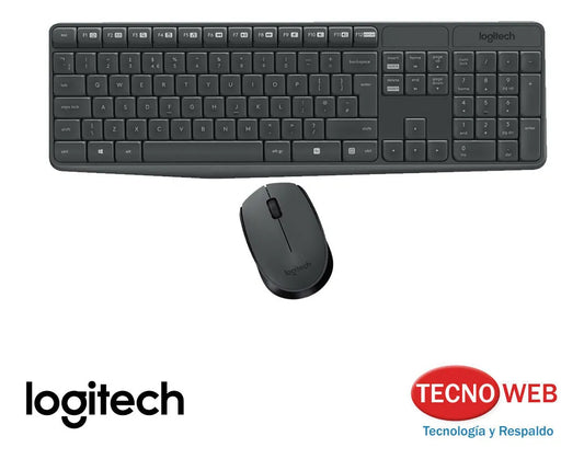 Combo Teclado y Mouse Inalámbrico Logitech Mk235 Español Negro
