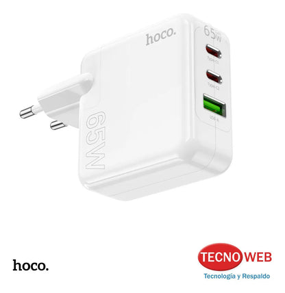 Cargador de Pared USB-C Y USB 65w Hoco C115A