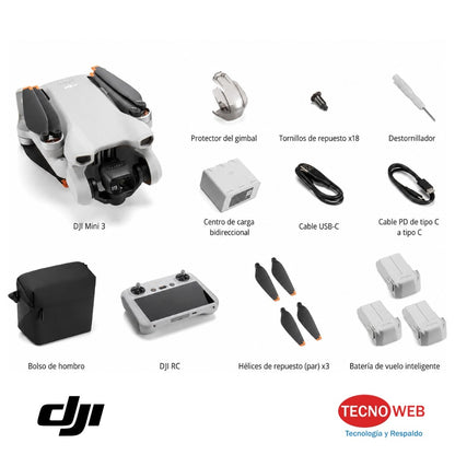 Drone DJI mini 3 combo 4k control remoto bolso
