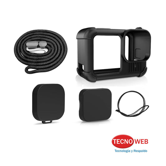 Funda De Silicona Y Correa Compatible Con GoPro Hero 9 10 11 12 y 13 Negro