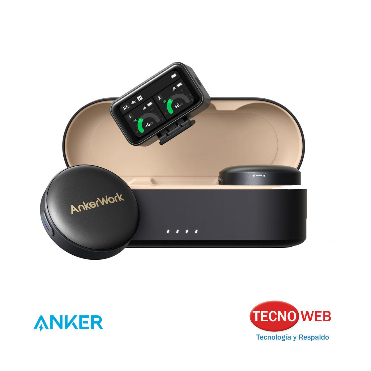 Micrófono Solapero Inalámbrico para Cámaras y celulares AnkerWork M650 Negro