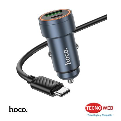 Cargador para Auto Dual USB-C USB-A Hoco 30W Z57A