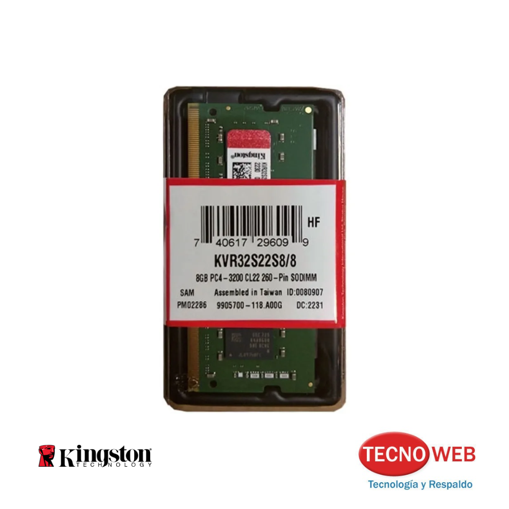 Memoria RAM SODIMM de 8 GB 3200 MHz DDR4 Kingston ValueRam