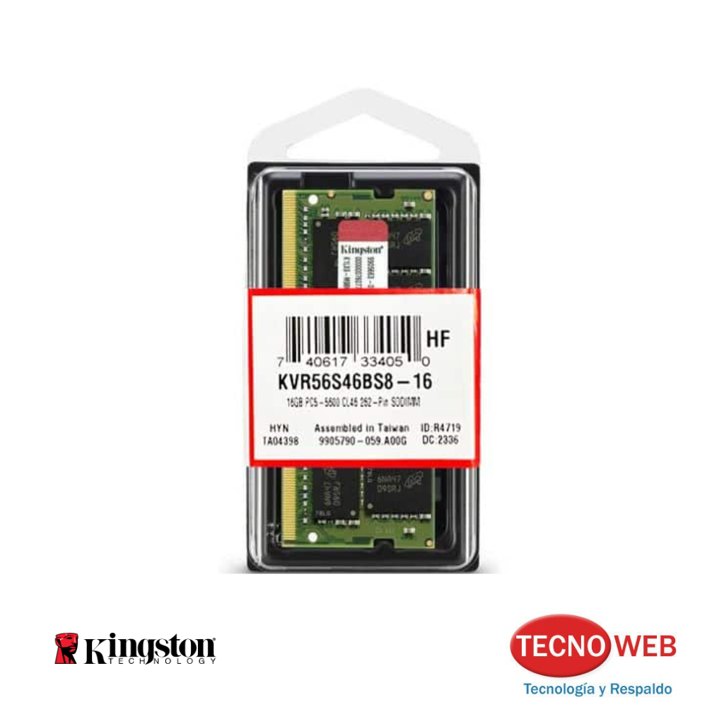 Memoria RAM SODIMM de 16 GB 5600 MHz DDR5  Kingston ValueRam
