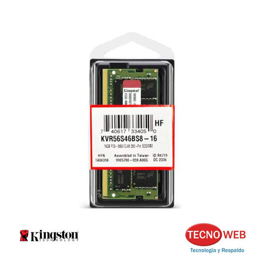 Memoria RAM SODIMM de 16 GB 5600 MHz DDR5  Kingston ValueRam