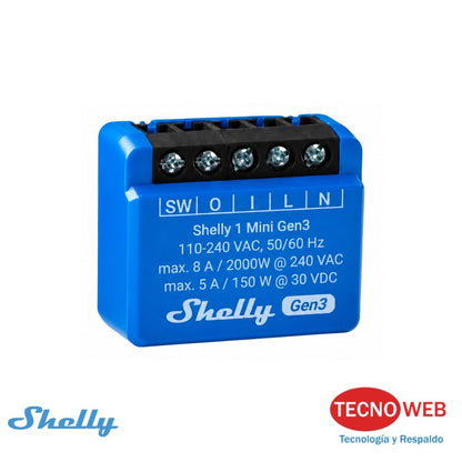 Modulo Interruptor Inteligente Shelly Mini 1 Gen 3