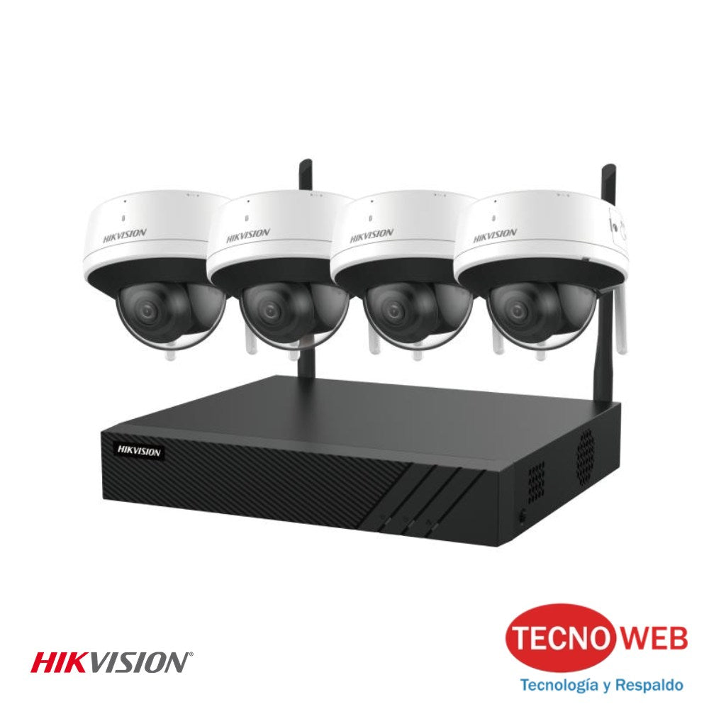 Kit de Seguridad Wi-Fi Hikvision NK844WDH con NVR y 4 Cámaras 4MP ColorVu