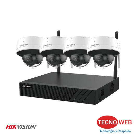 Kit de Seguridad Wi-Fi Hikvision NK844WDH con NVR y 4 Cámaras 4MP ColorVu