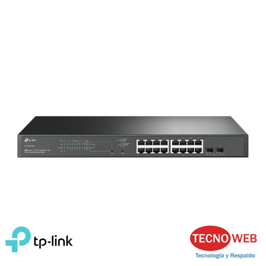 Switch inteligente Gigabit de 18 puertos con PoE+ de 16 puertos TL-SG2218P
