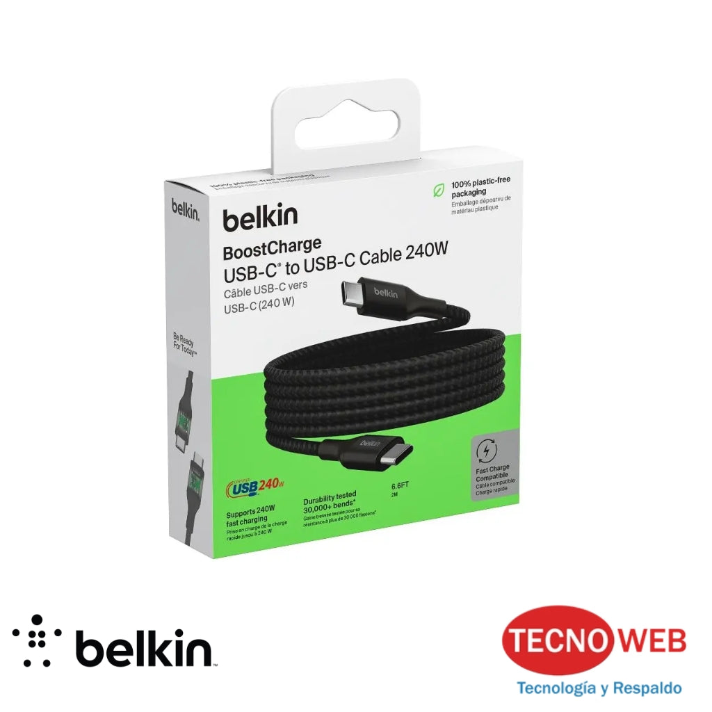 Cable USB-C Macho/Macho 240W 2 Mts Belkin