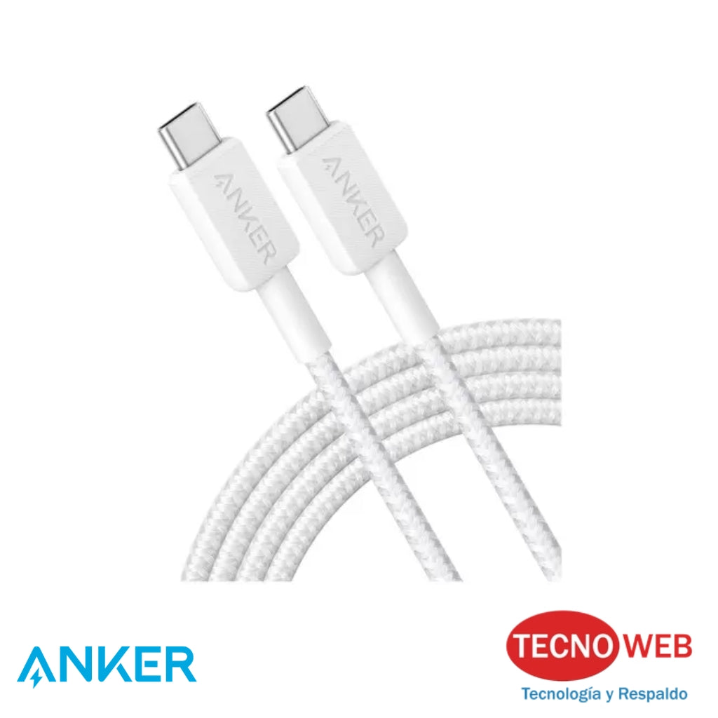 Cable USB-C Macho/Macho Blindado de Carga Rápida 60W Anker  1.80Mts