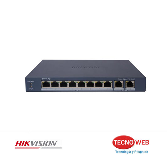 Switch 8 Puertos PoE Hikvision DS-3E1510P-EI