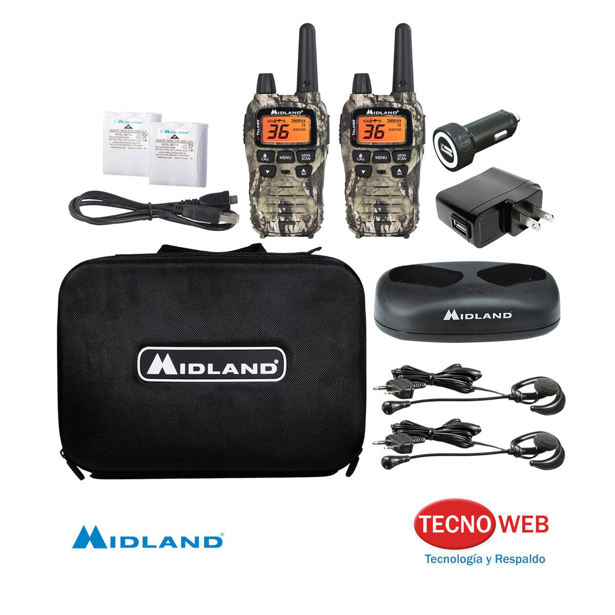 Pack de 2 Handy Con Manos Libres y Estuche Midland T75PV5D