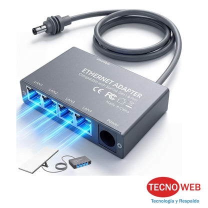 Adaptador  4 Puertos Gigabit Ethernet Starlink Gen 3 y Starlink Mini